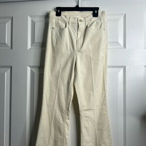 Massimo Dutti Cream Off White Hi Rise Skinny Flare Eur 6 US 4